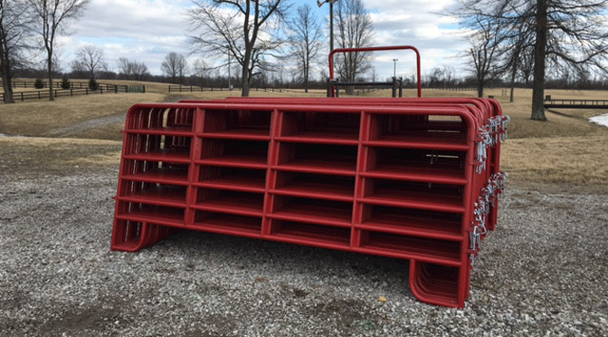 5' High Red Economy Corral Panel
