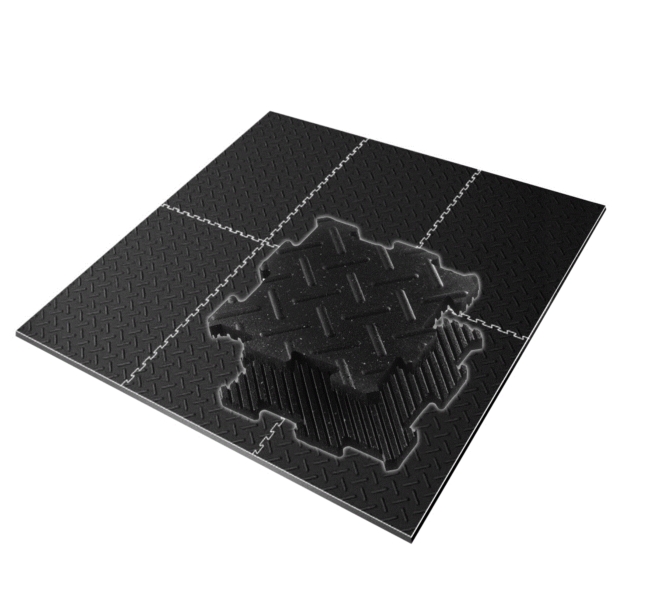 Diamond Interlocking Rubber Floor Mats 4' x 6' x 3/4" - Image 3